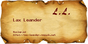 Lax Leander névjegykártya